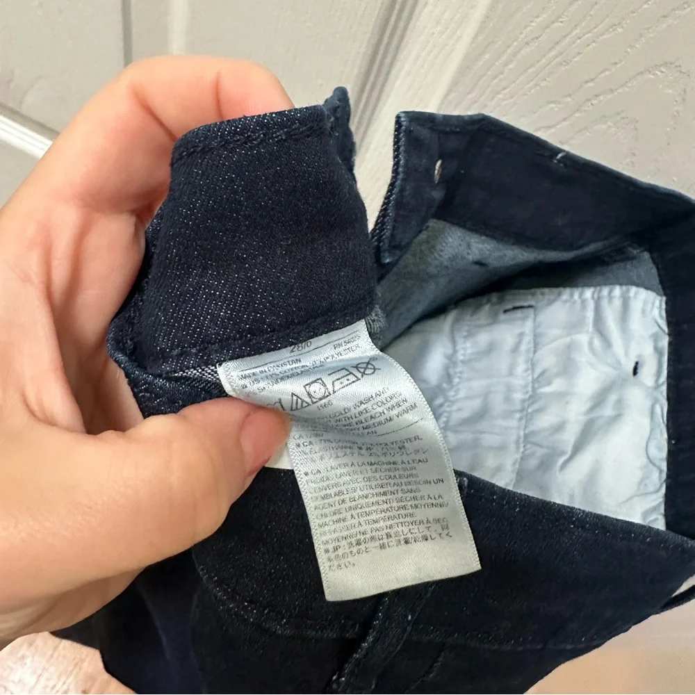 Banana Republic high rise wide leg dark blue jeans 28 6 front pockets